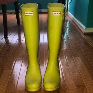 Yellow Tall Hunter Rain Boots